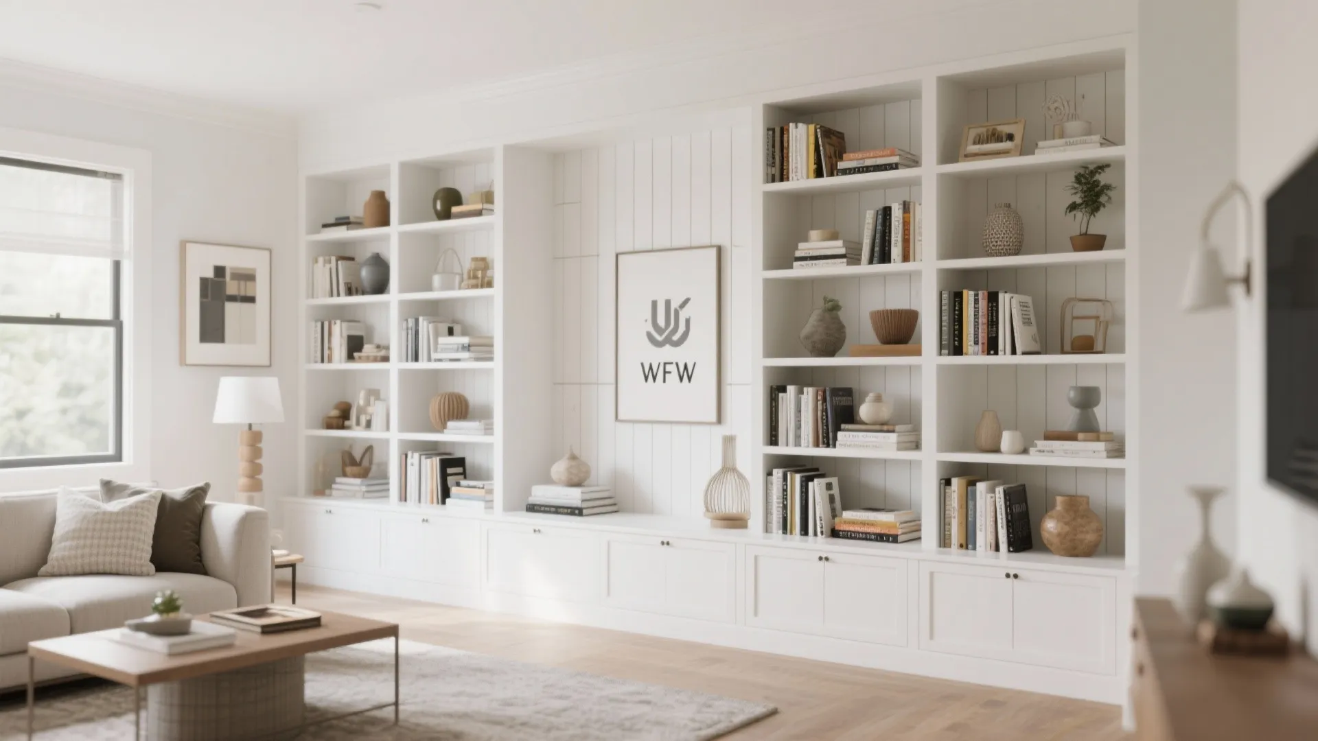 8. Floor-to-Ceiling Shiplap Bookshelf Backing
