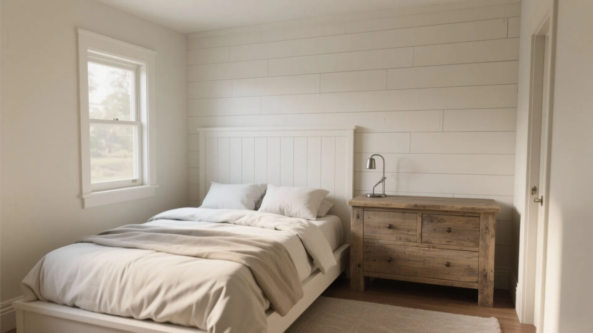 3. Shiplap headboard and matching dresser