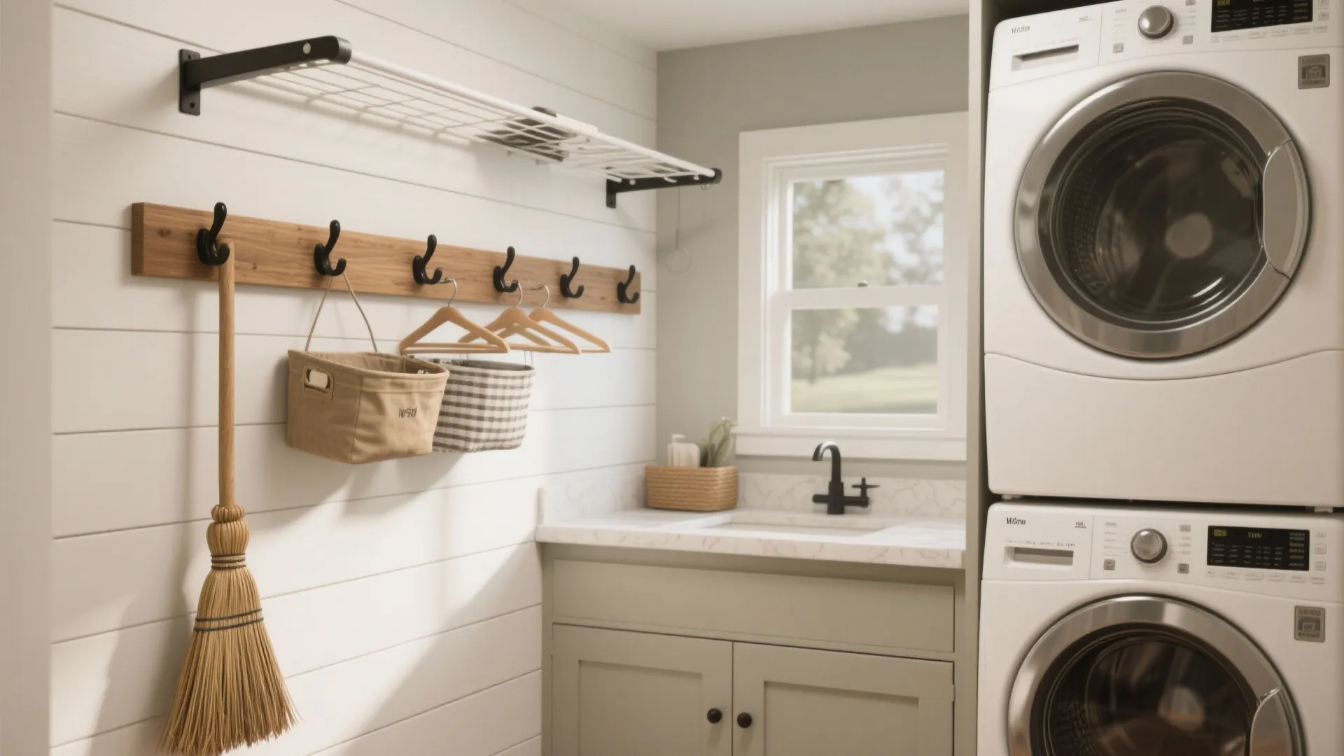 Shiplap Walls + Peg Rail Storage