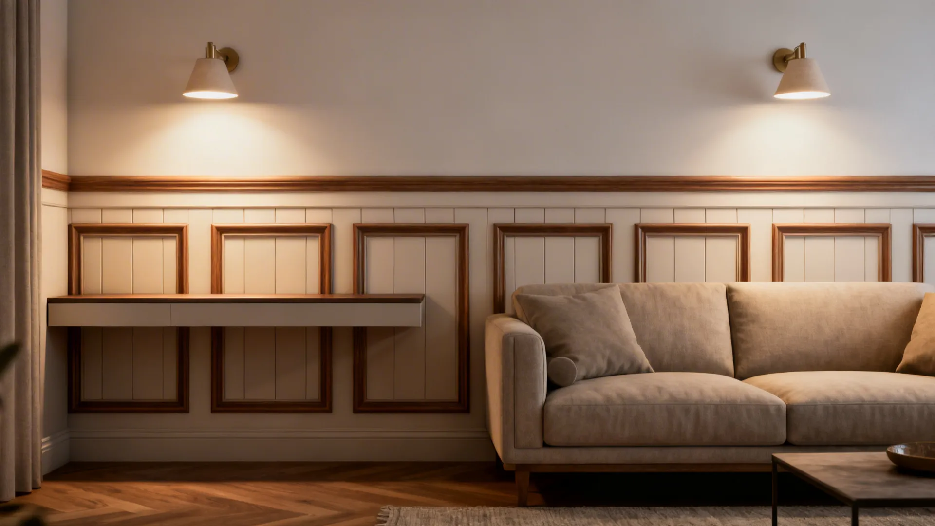 4. Partial wall or wainscoting approach