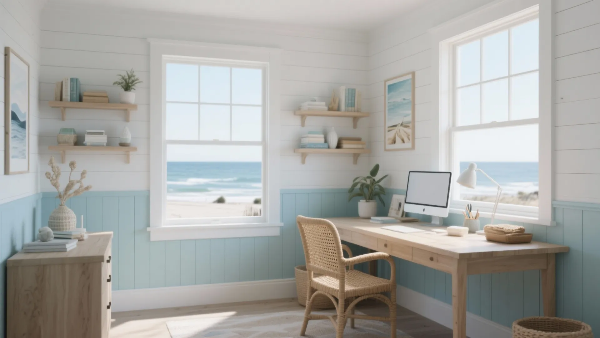 4. Shiplap Wainscoting for a Coastal Vibe