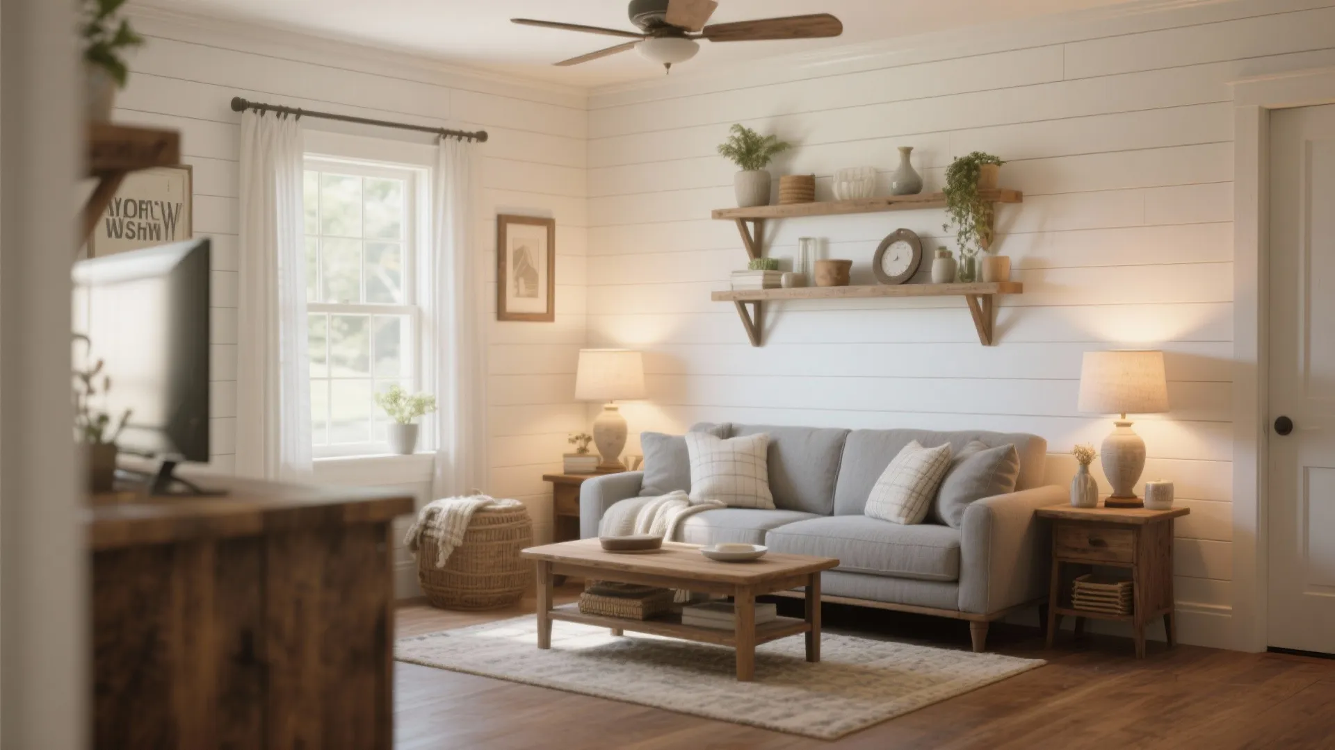 4. Farmhouse-Style Shiplap Walls