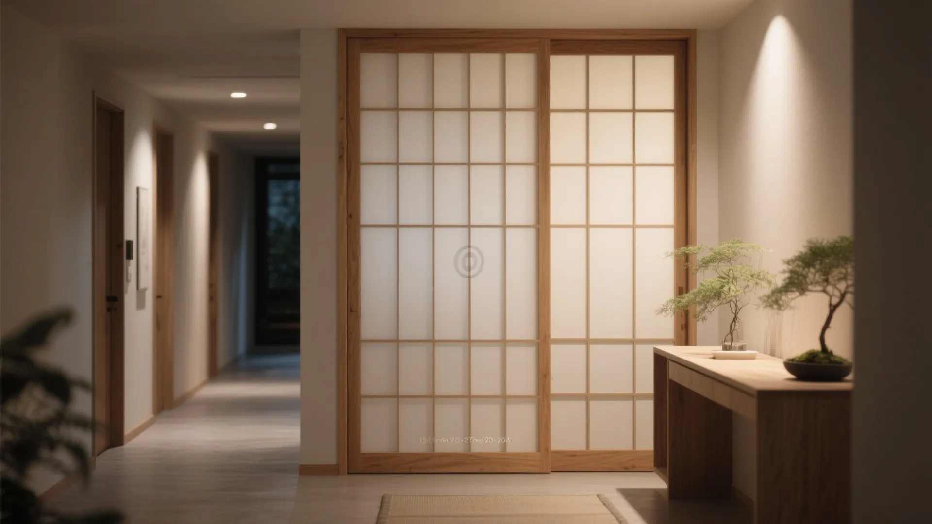 Japandi-style shoji-inspired wood frames