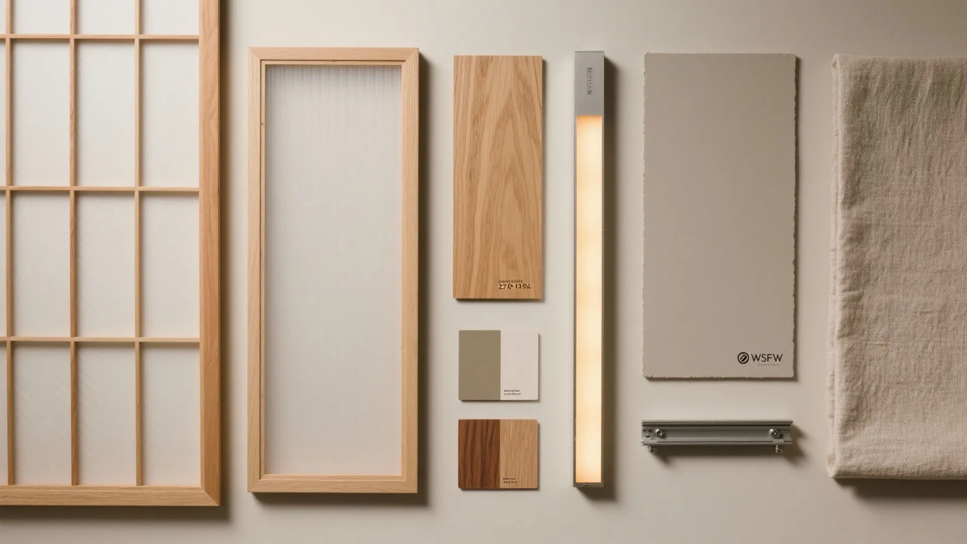 Japandi-style shoji-inspired wood frames