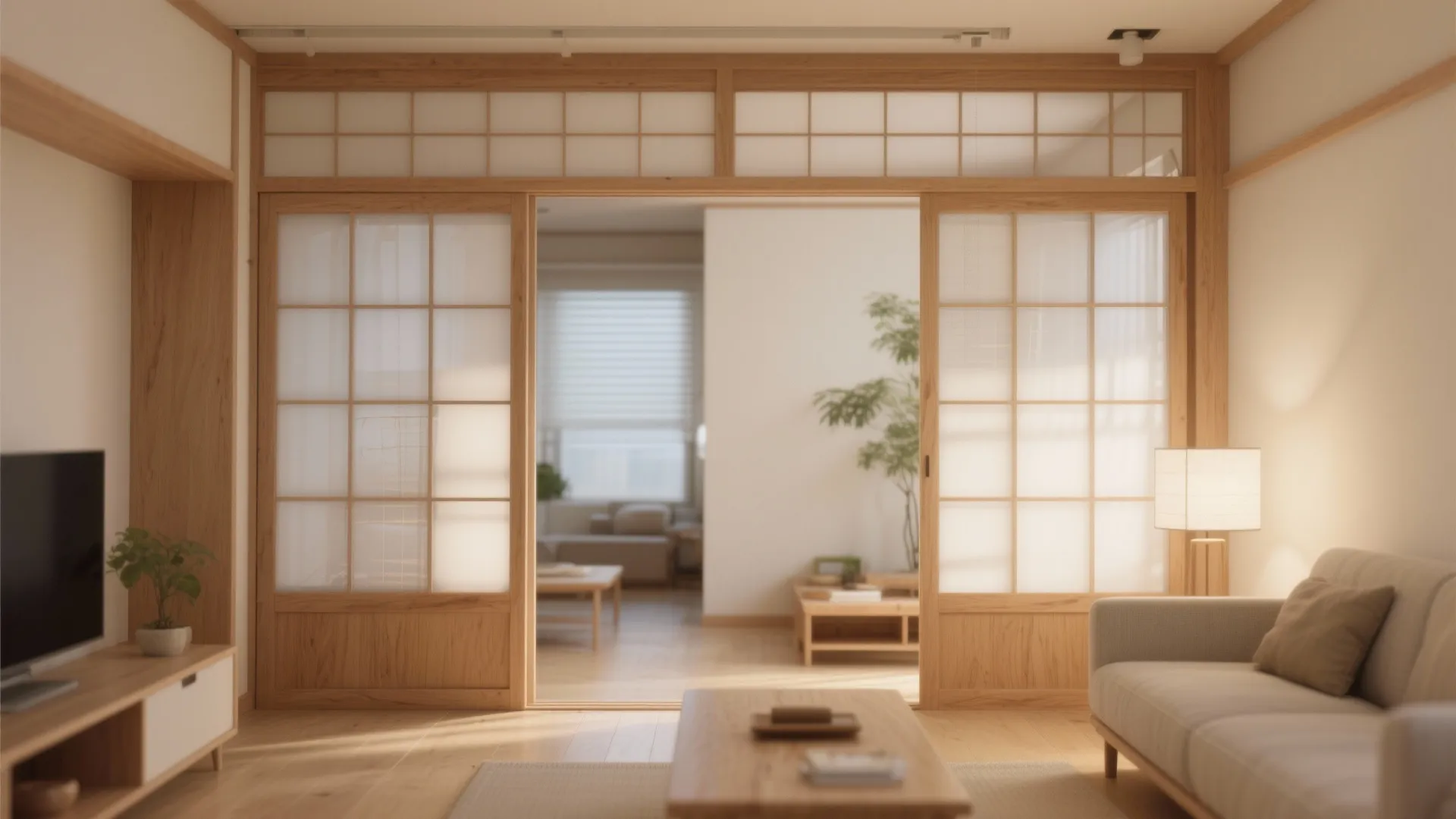 Shoji-Style Panels and Warm Textures