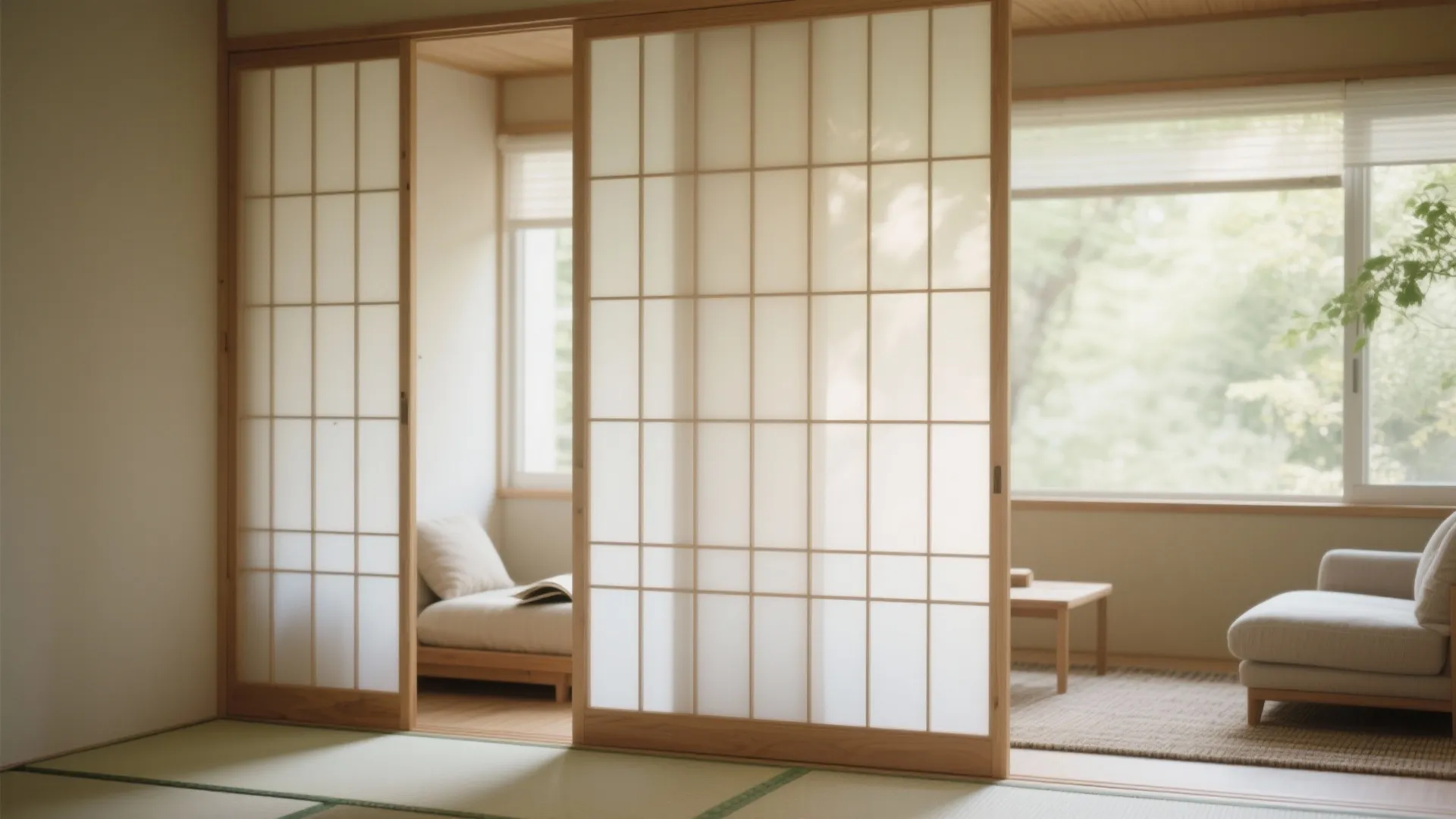 Light-filtering slats and panels (shōji vibes)