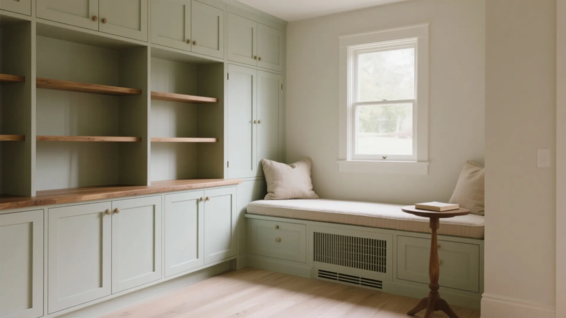 4) Build storage into the short walls