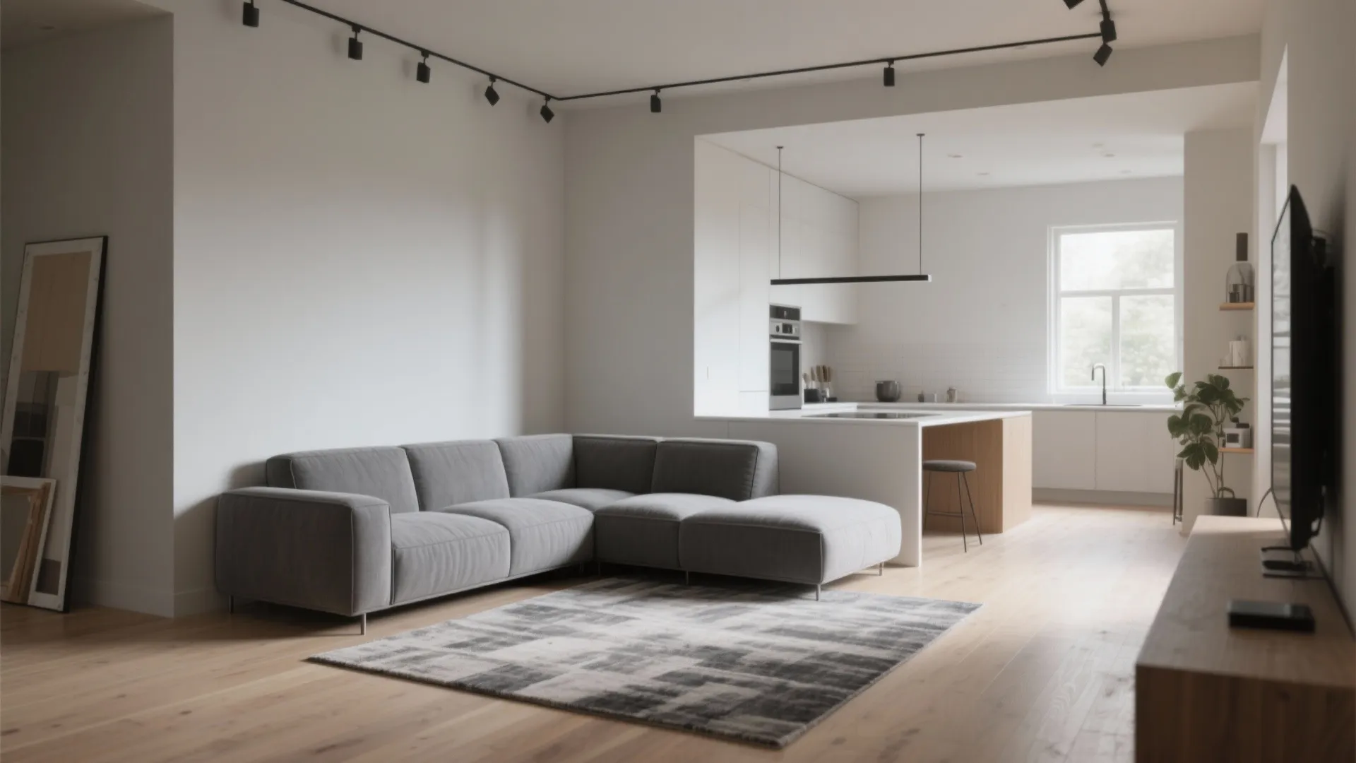 4. Sectional with a short chaise as a room divider