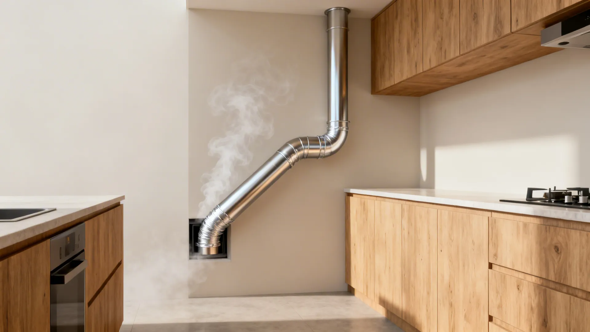 Short, smooth duct run with thermal lining