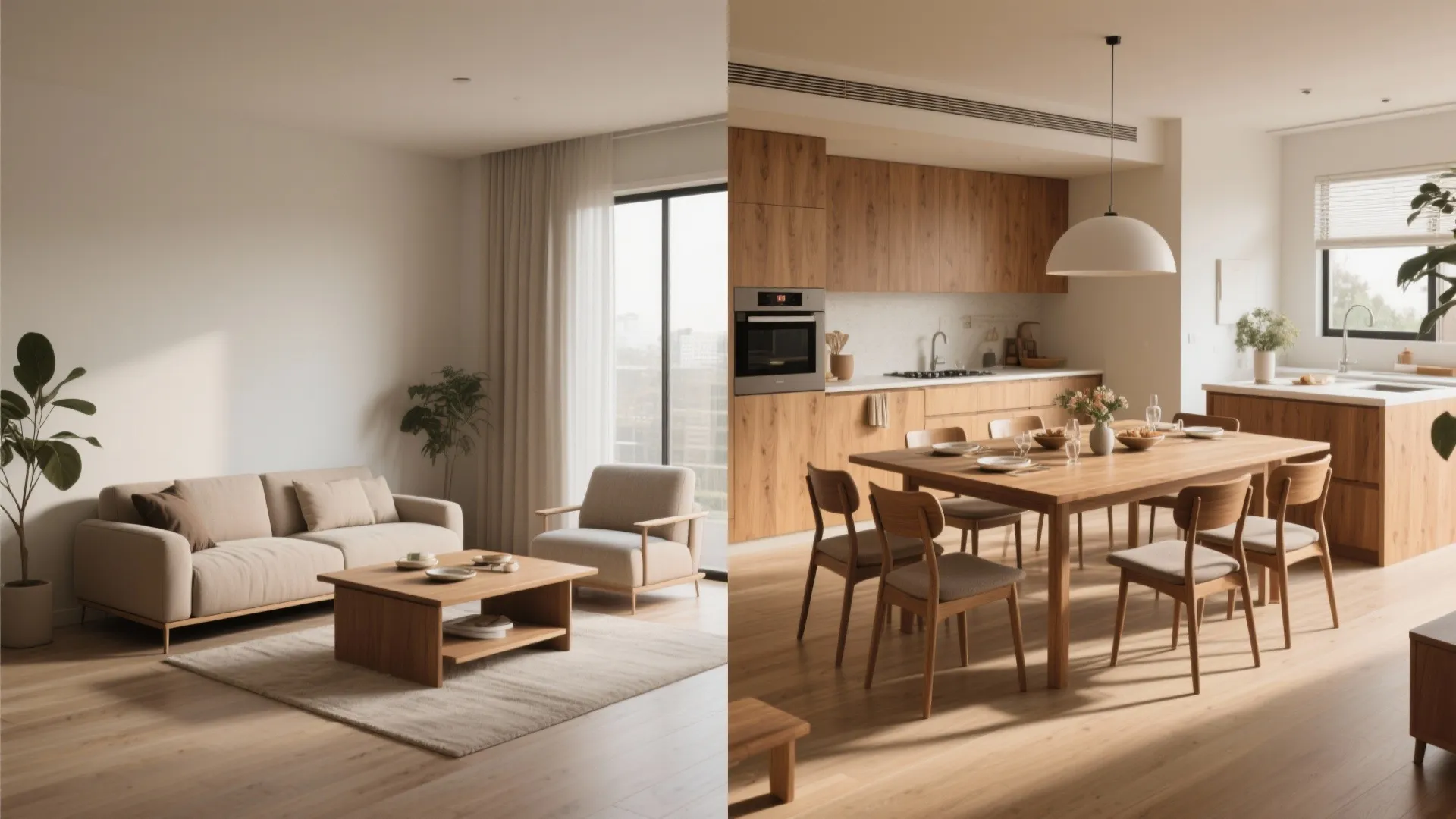 5. Short sofa + extendable table for multi-use rooms