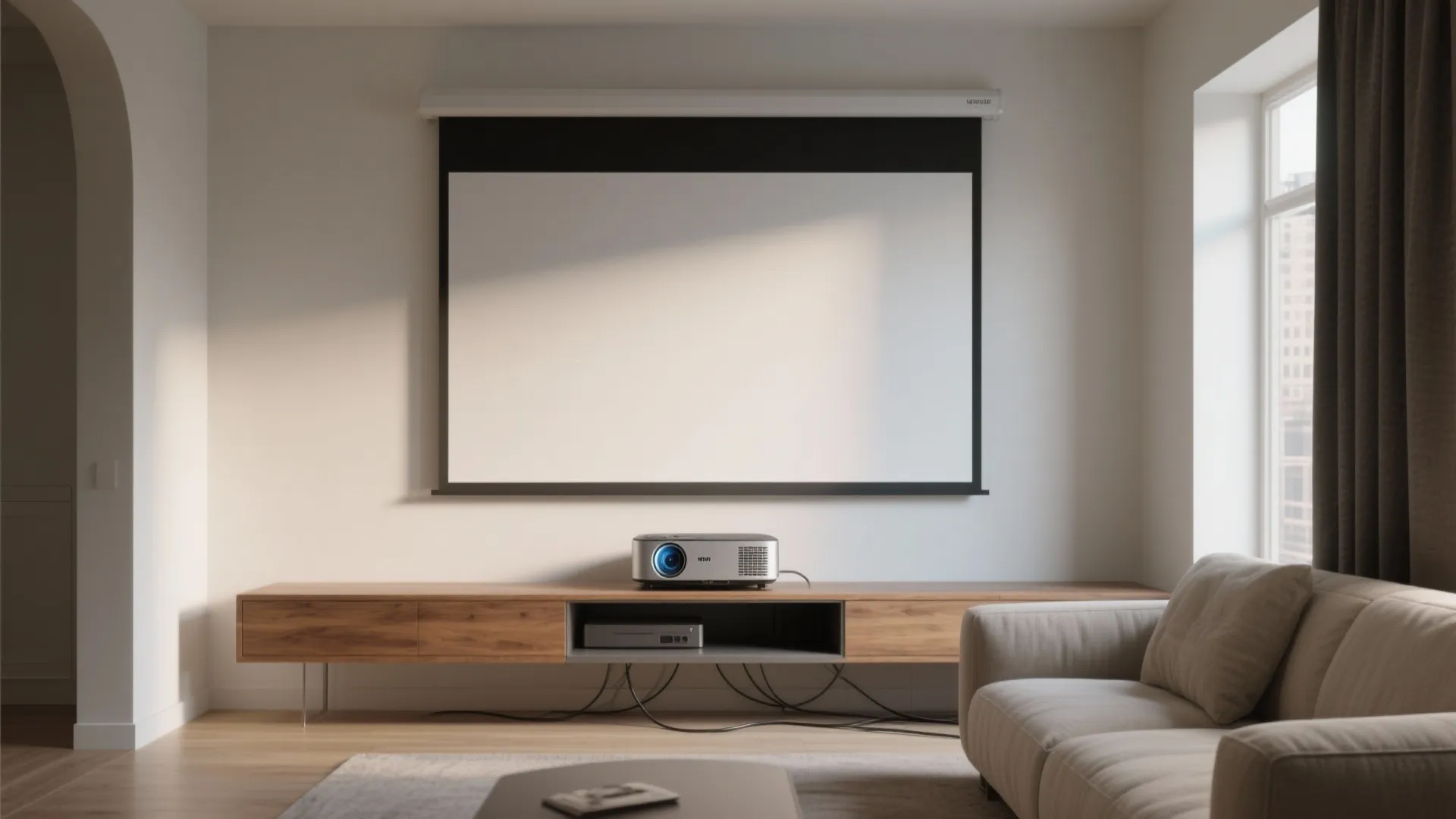 1) Short-Throw Setup on a Slim Console