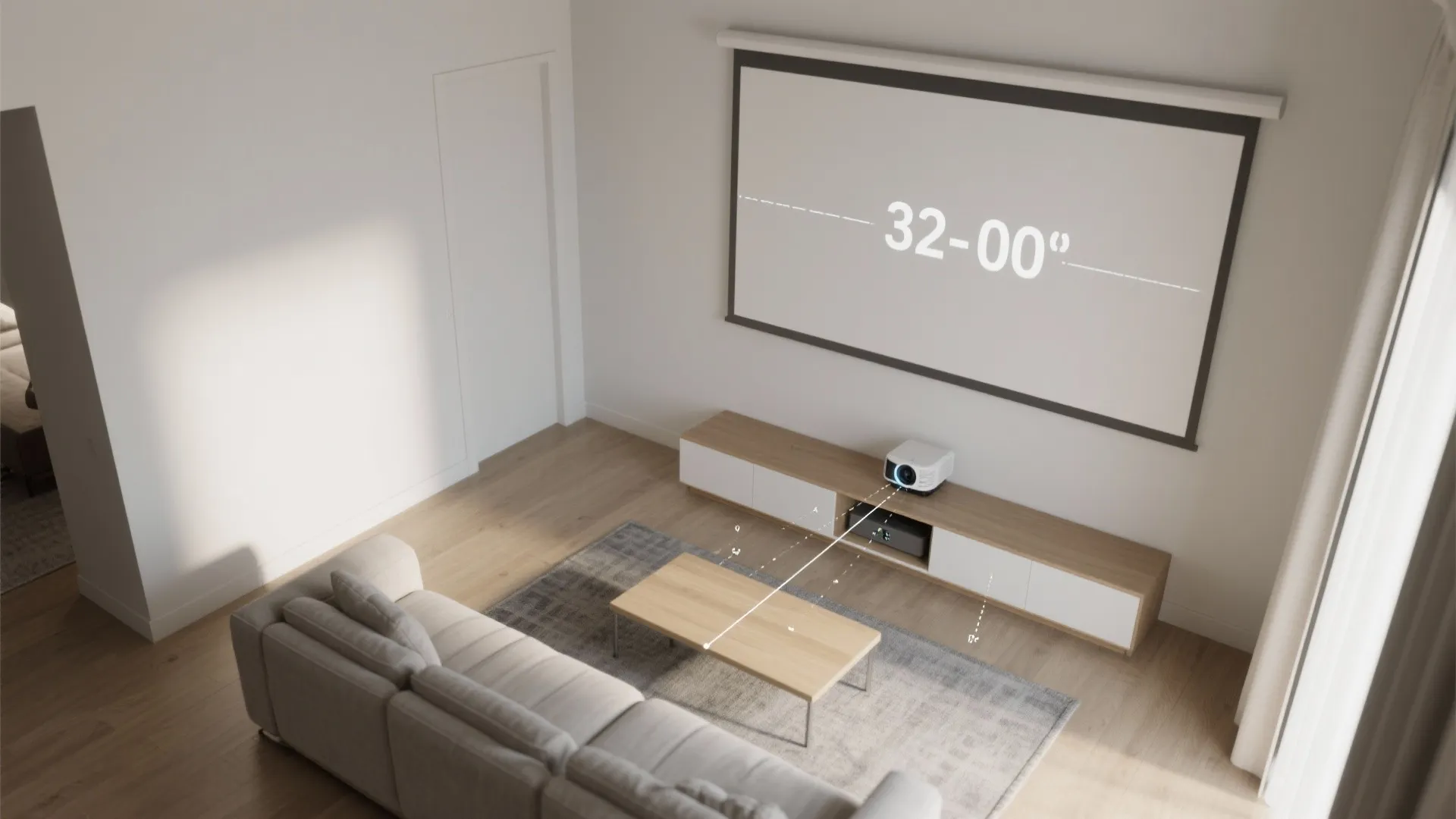 1) Short-Throw Setup on a Slim Console