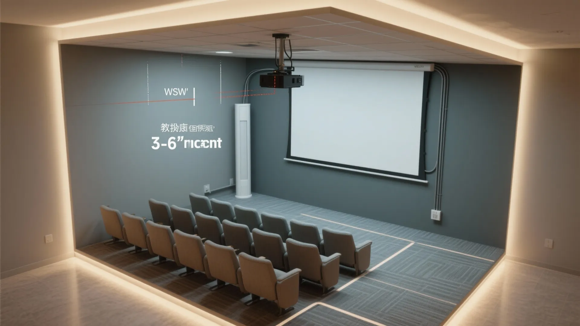 2) Ceiling-friendly short-throw plus a retractable screen