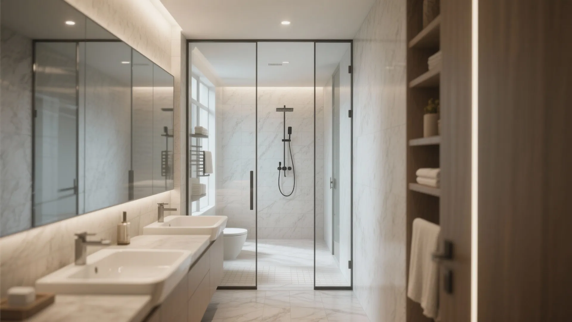 3. Reposition the Shower to One End