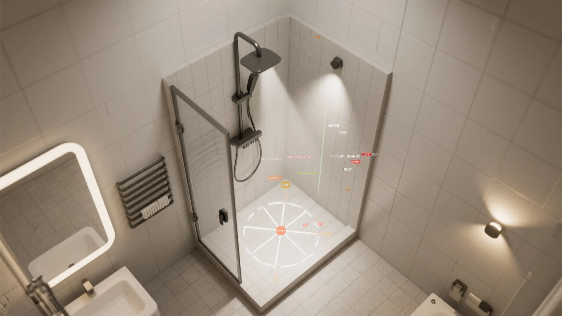Task lighting for showers and niches