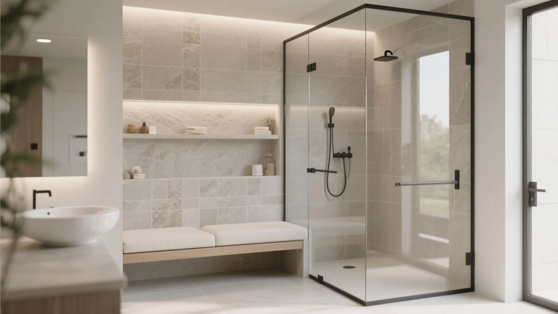 4. Shower with a Bench