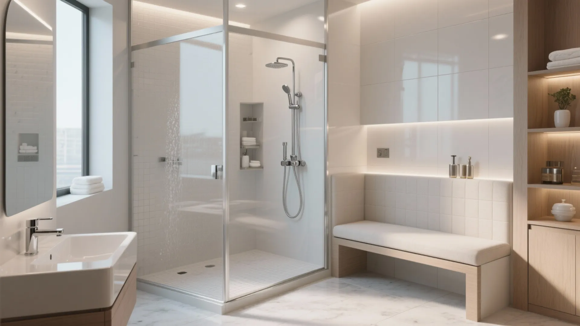 9. Built-in Bench in Shower