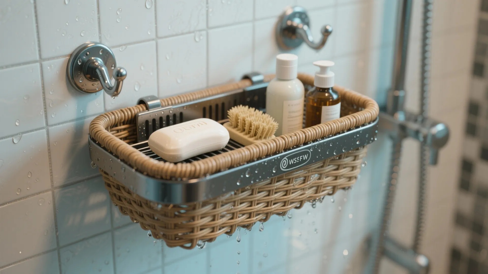 5. Shower-friendly baskets and clever crossovers