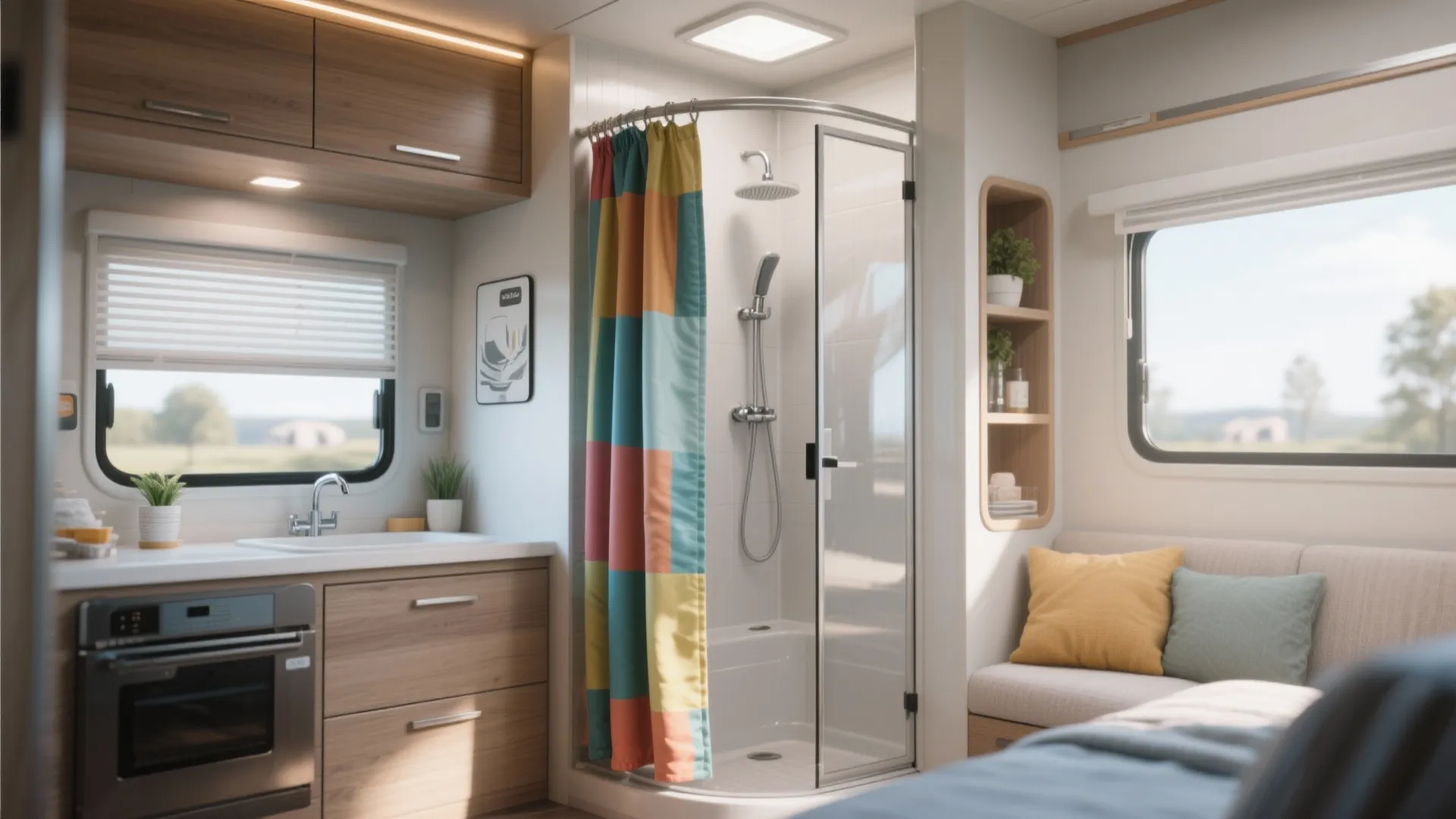 4. Choose a Shower Curtain Over Glass