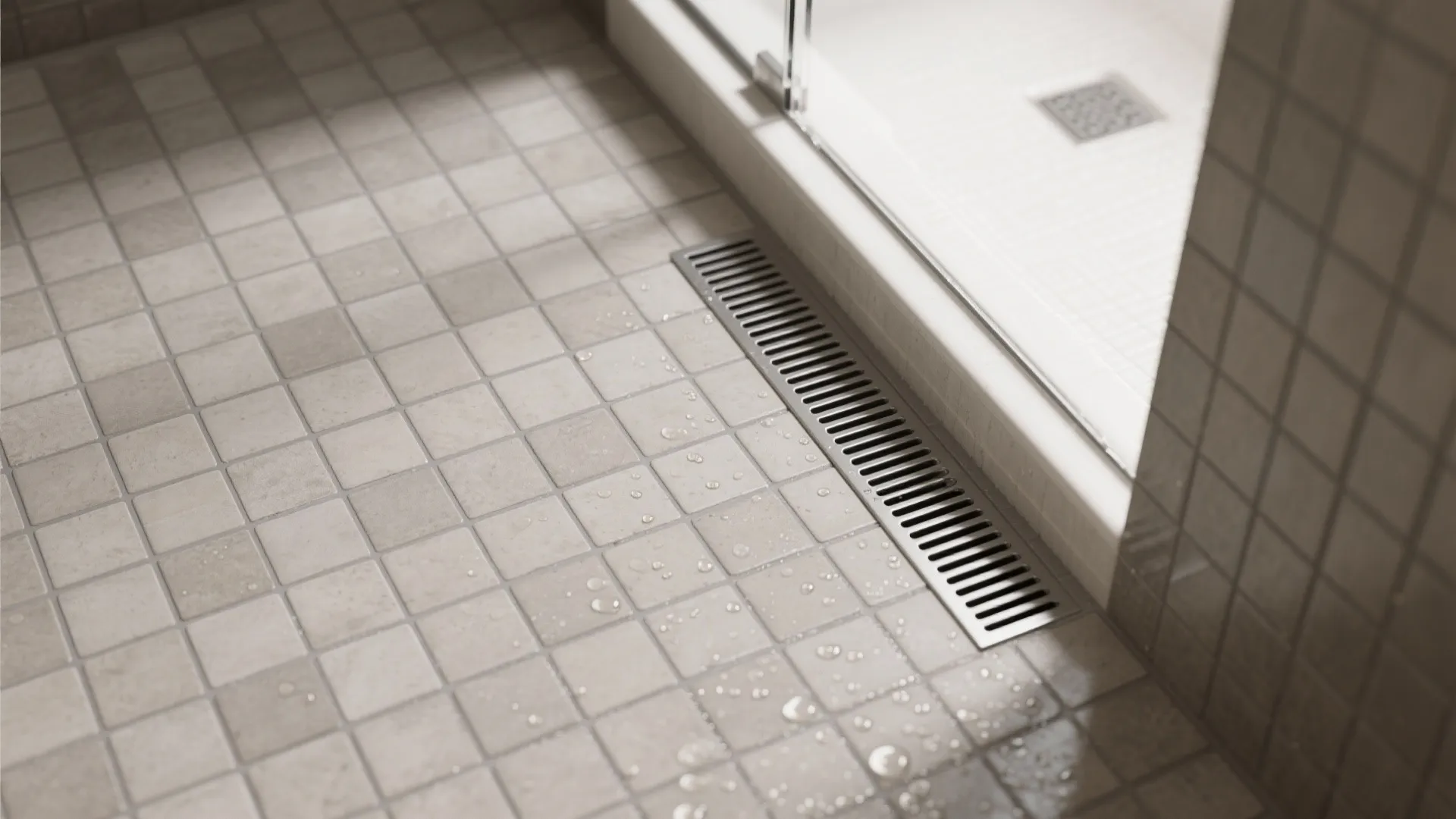 Slip-Resistant Cement Tile Shower Floor