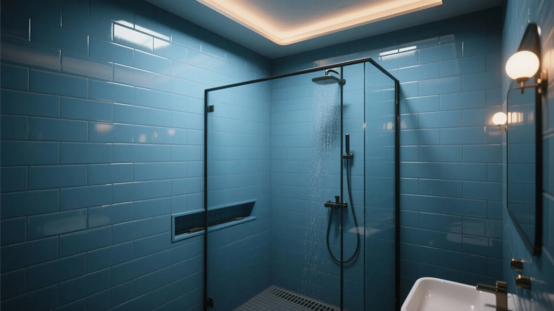2. Wet-zone accent: shower-in-tile