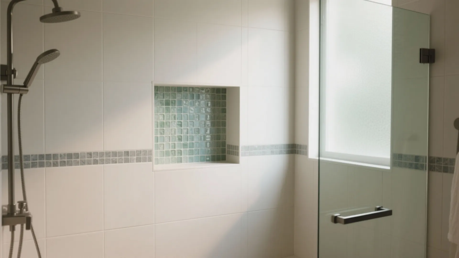 2) Shower Niche Spotlight with Mosaics