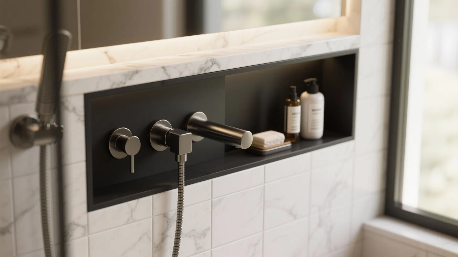 3. Shower niches and wall-mounted fixtures