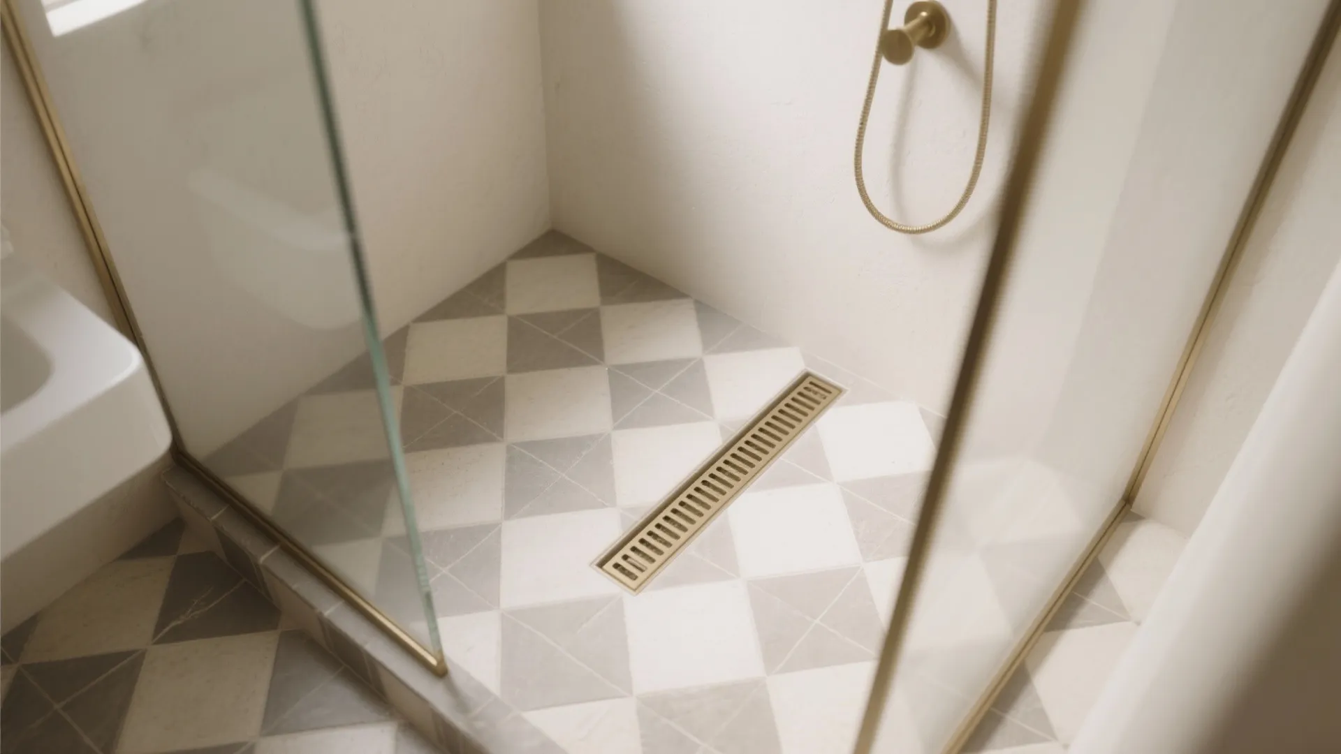 Slip-Smart Cement Tile Shower Floor