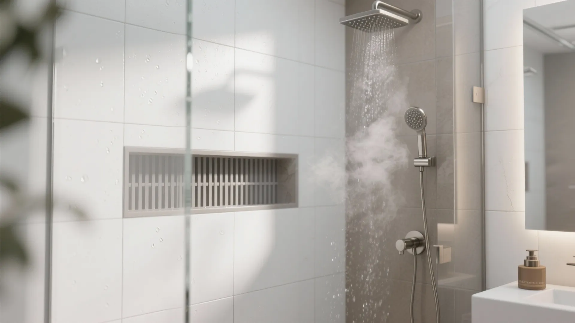 Wet-zone extraction right at the shower