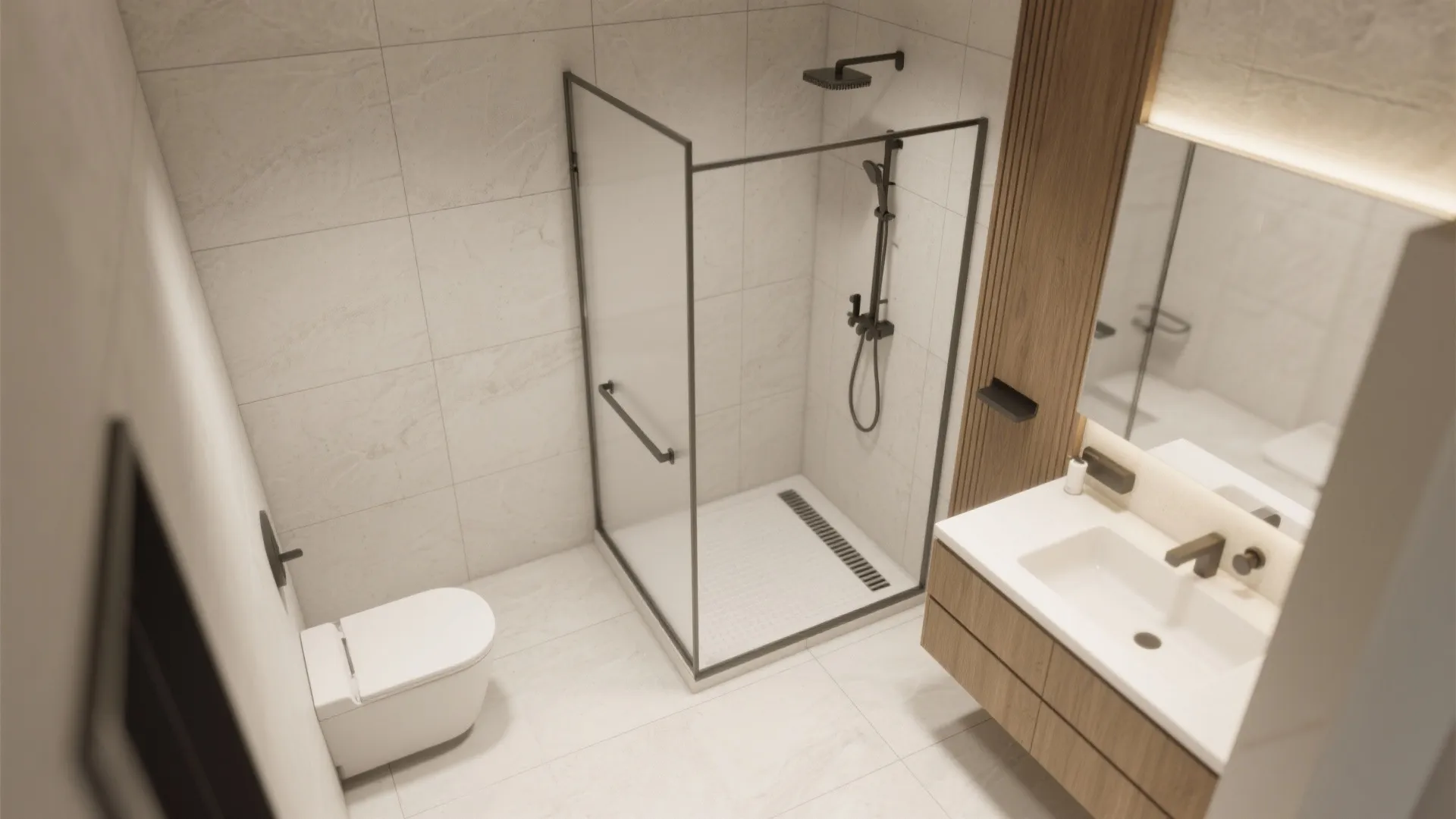 Go curbless with frameless glass