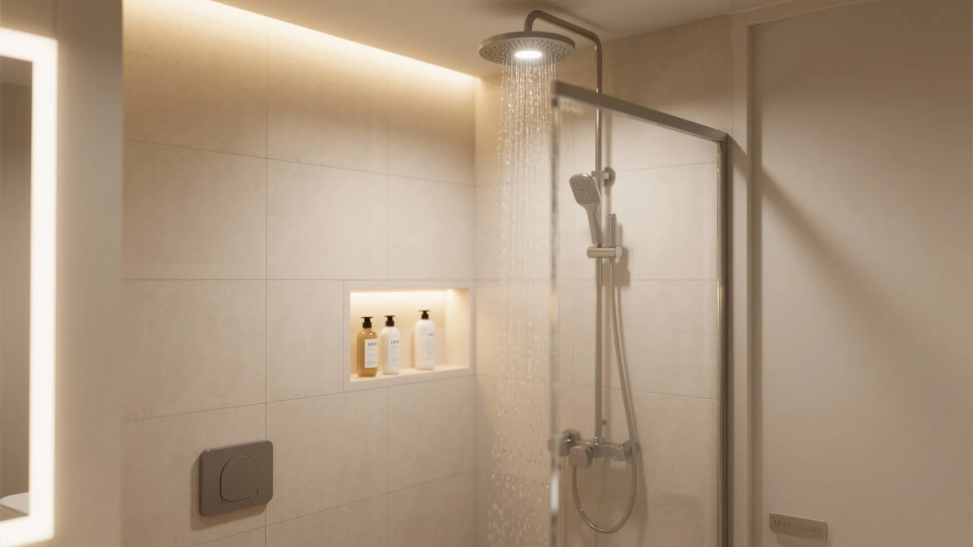 Task lighting for showers and niches