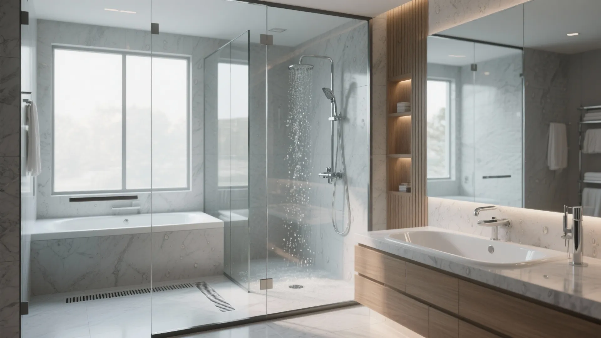 4. Shower–Tub Combo with Frameless Glass