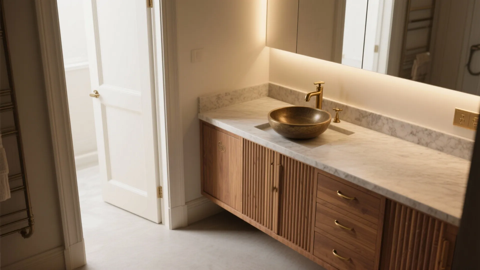 Showpiece Vanity and Fixtures as the Focal Highlighter