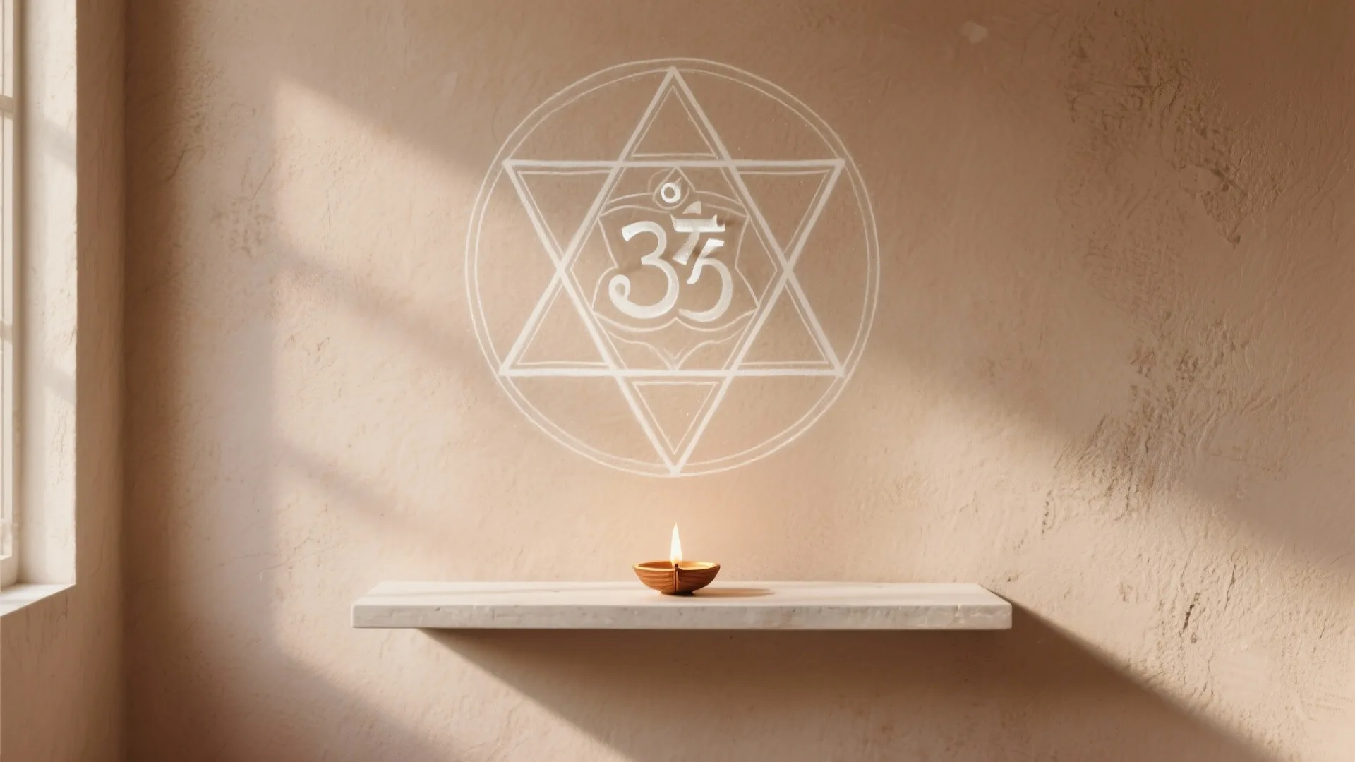 Mandala or Shree Yantra Line Art Mural