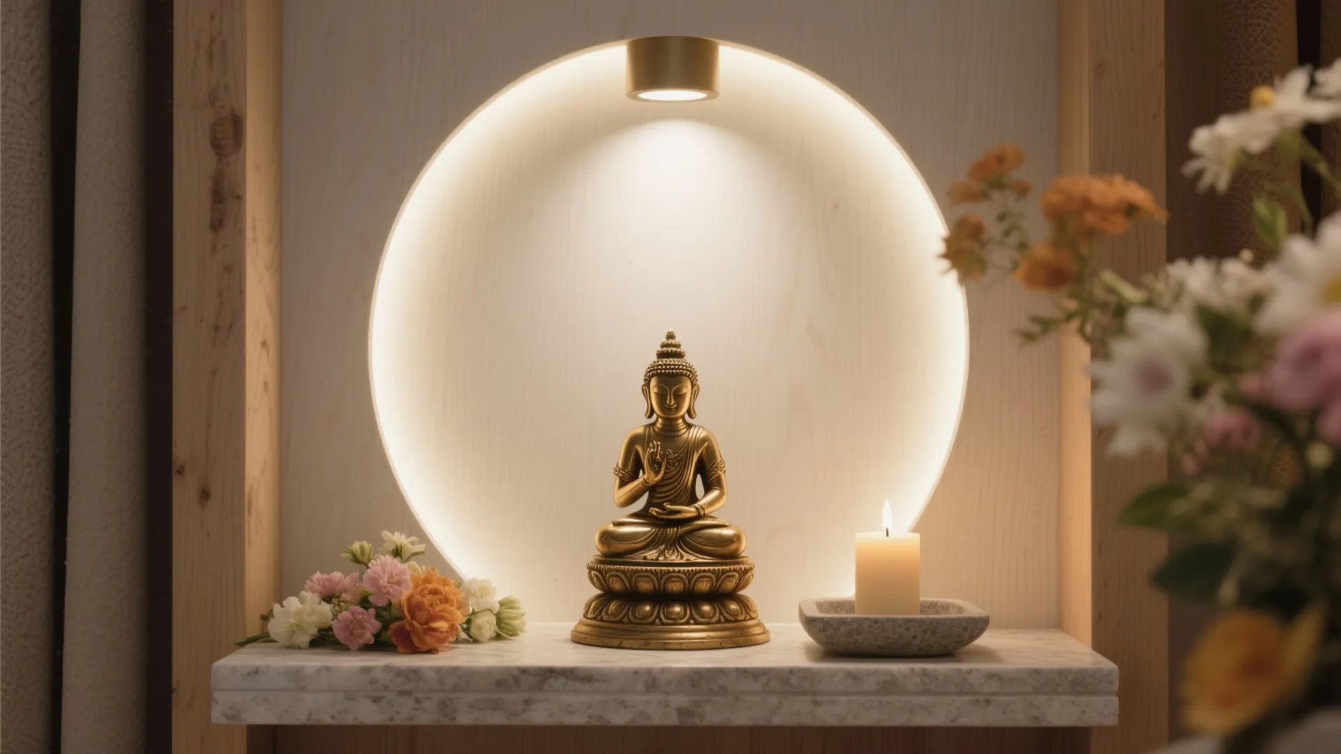 Layered lighting for reverence and focus