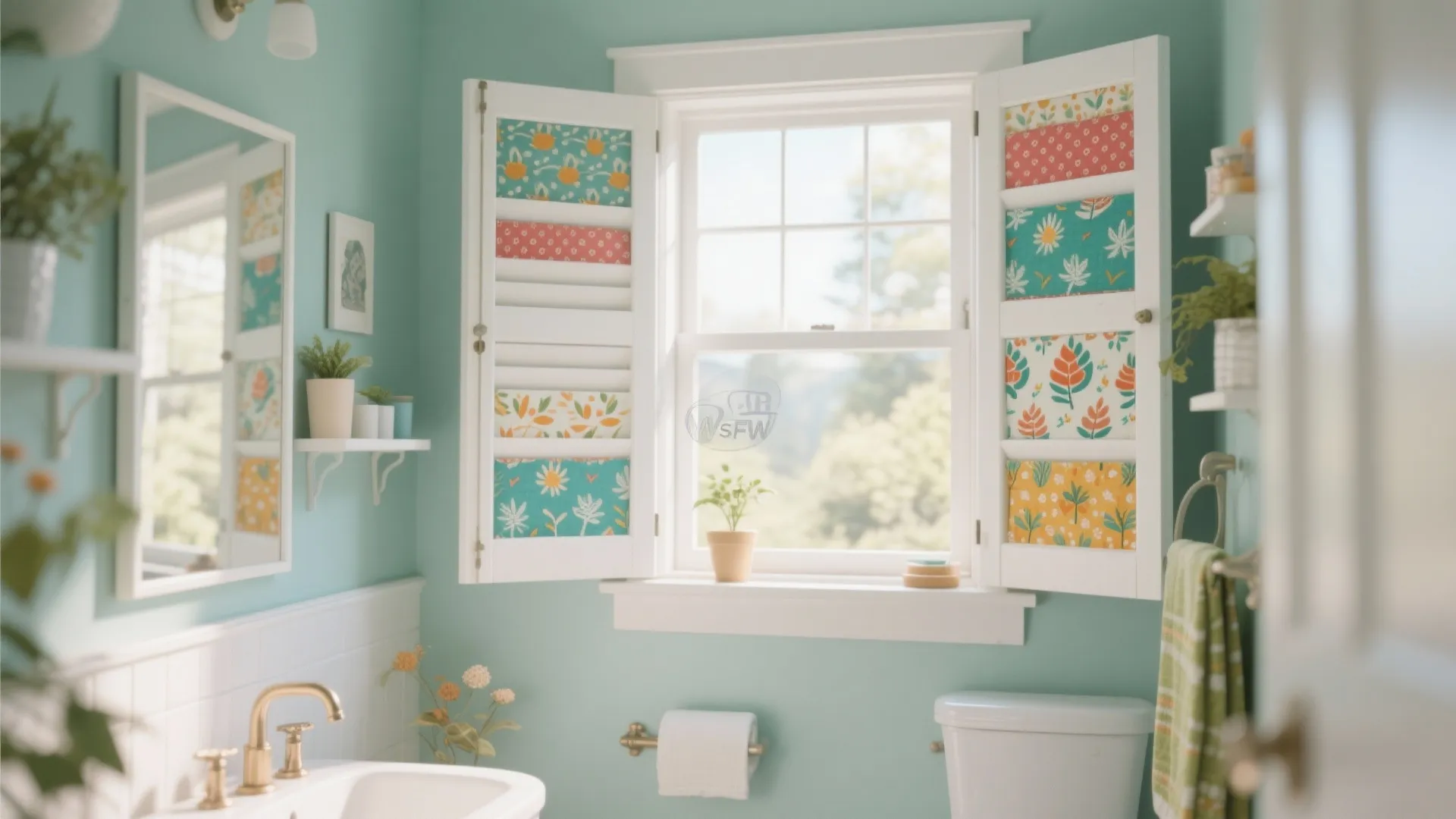 7. Shutters with Fabric Inserts