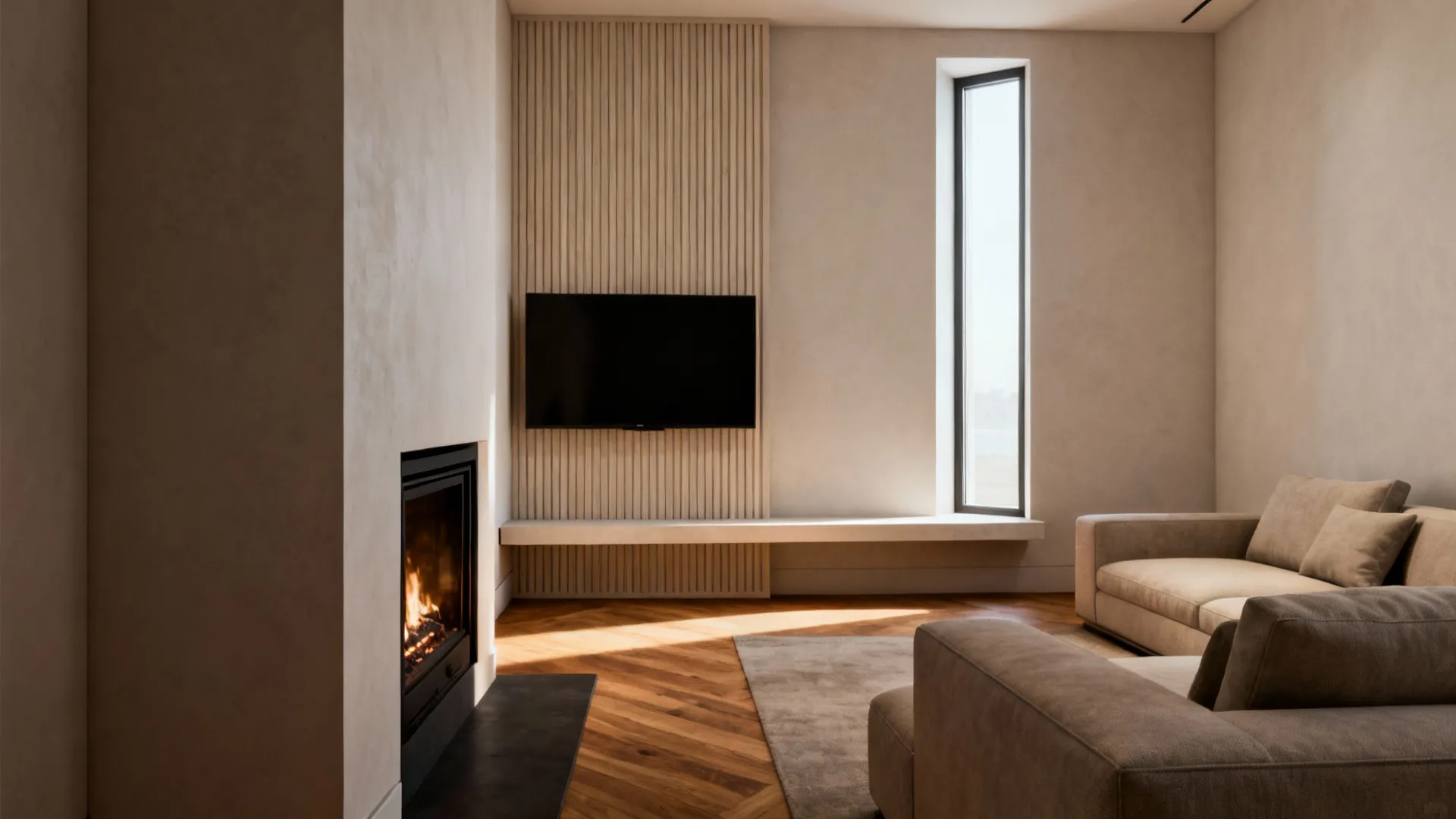 1. Side-by-side focal wall