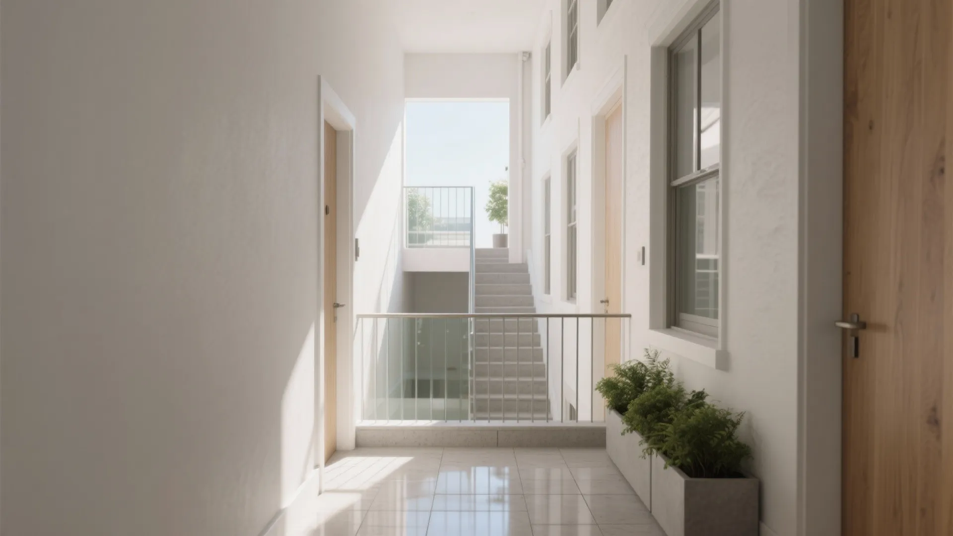 Side or Corner Balcony as a Light Well on Narrow Lots