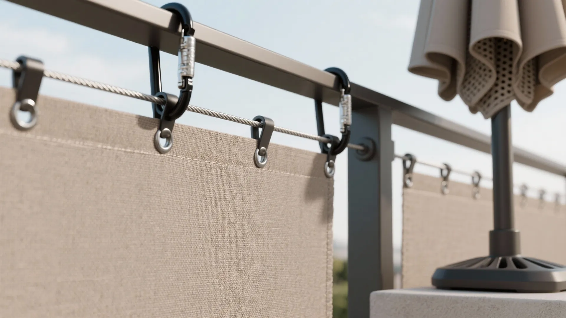 Umbrella + side panel combo for all-angle sun