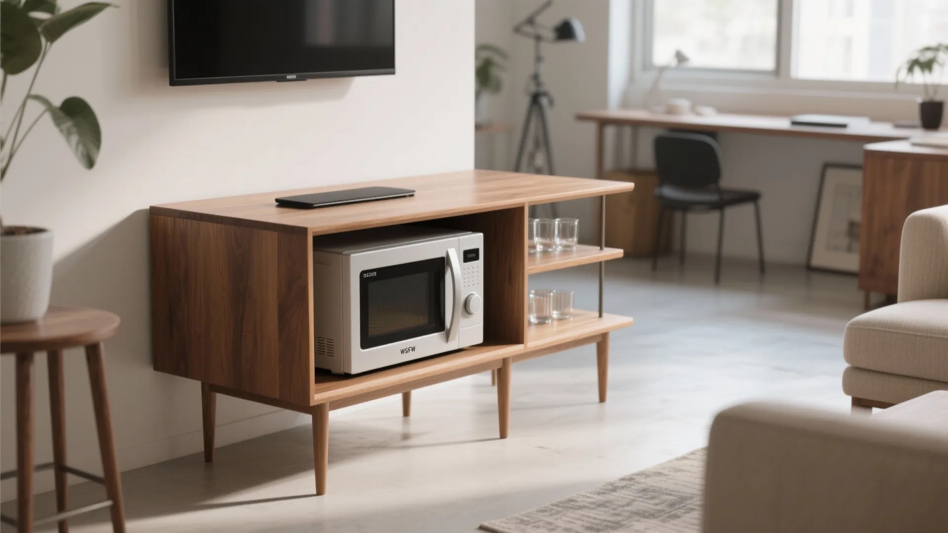 5. Multipurpose side table with appliance niche