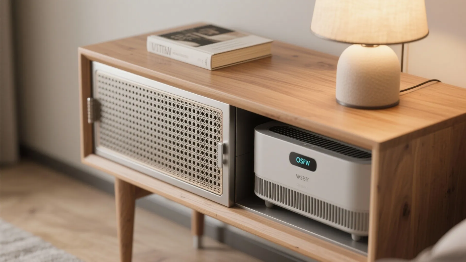 2. Make the purifier part of a side table or bench