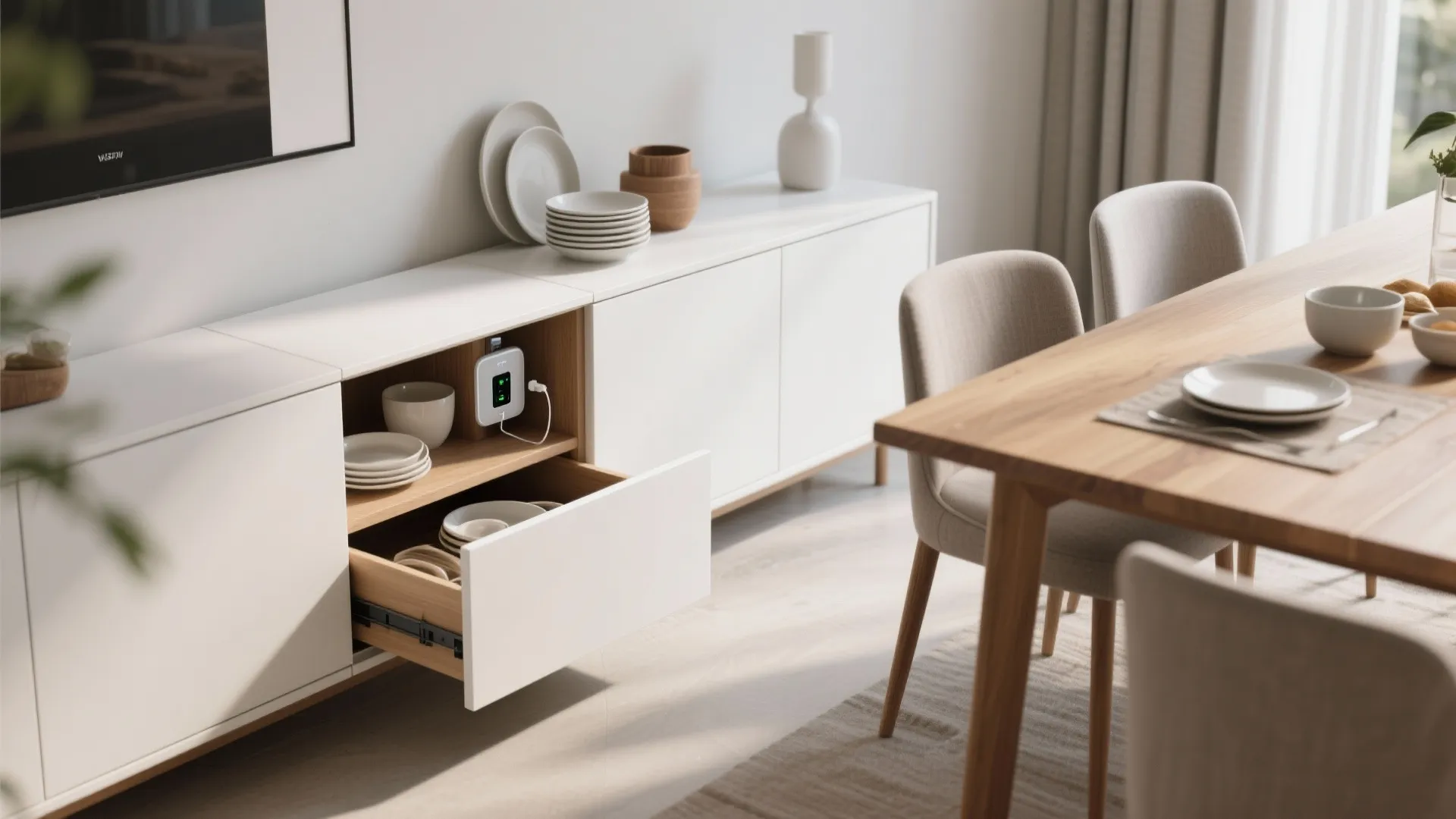 5. Sideboard with Charging Station