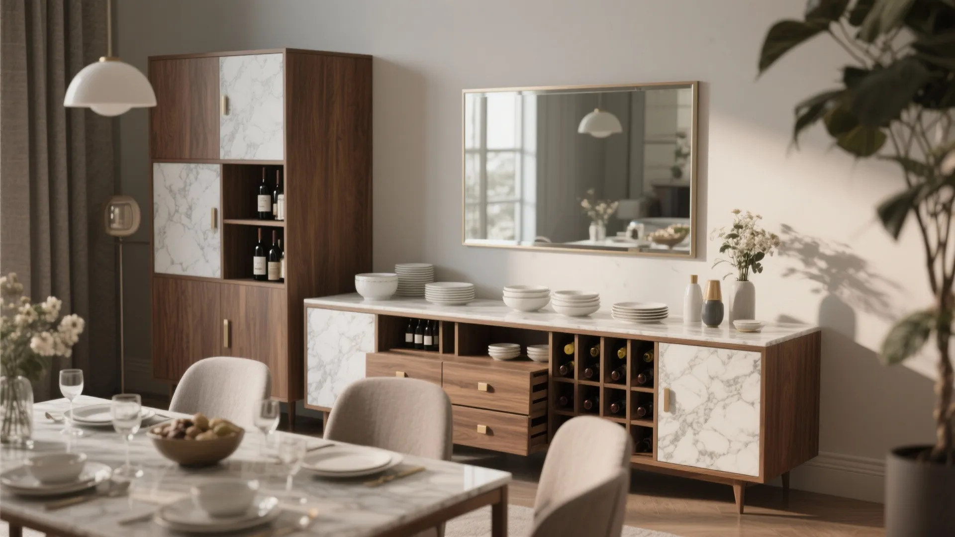 Multi-Functional Sideboard Crockery Unit