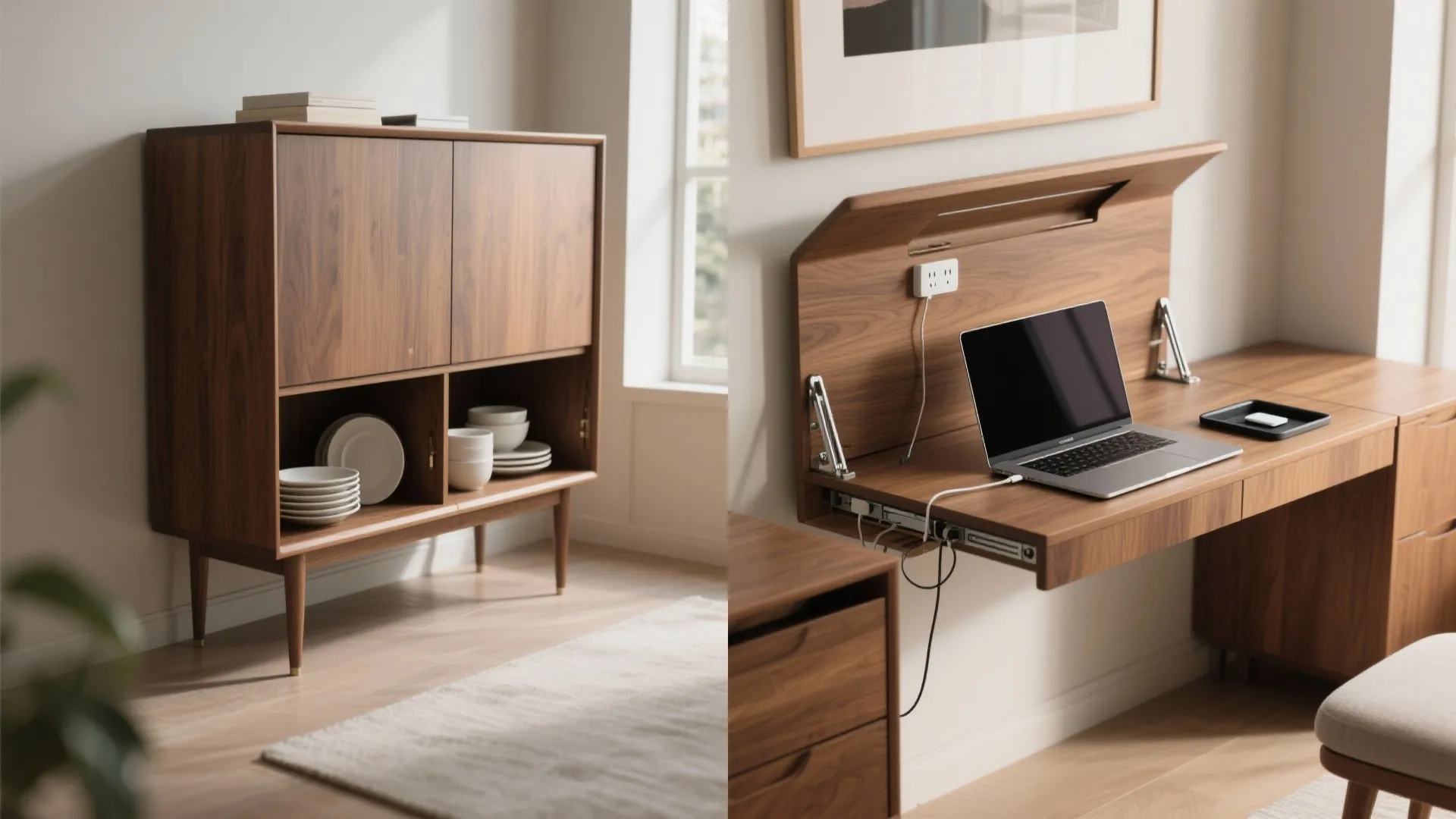 4. Fold-away sideboard desk