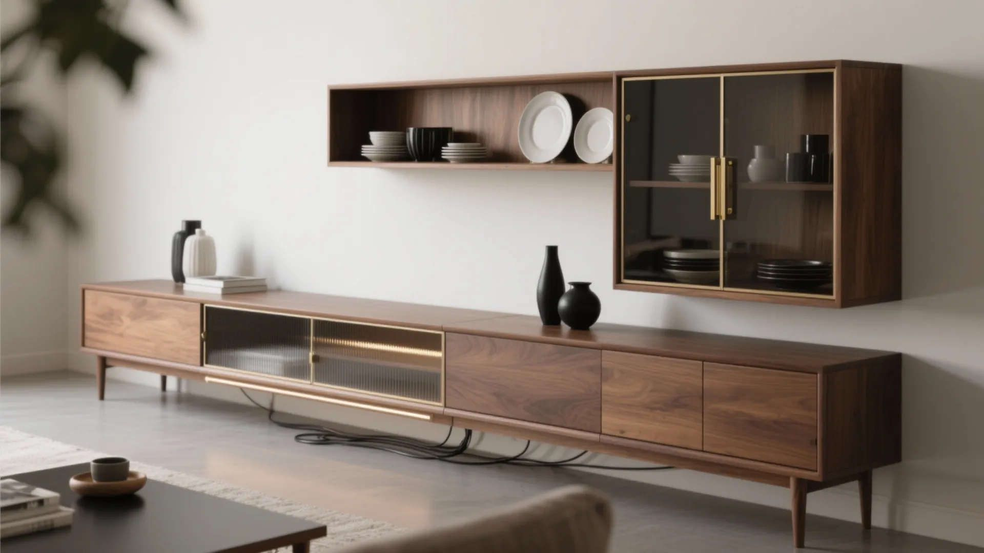 Sideboard + hutch combo in the living room