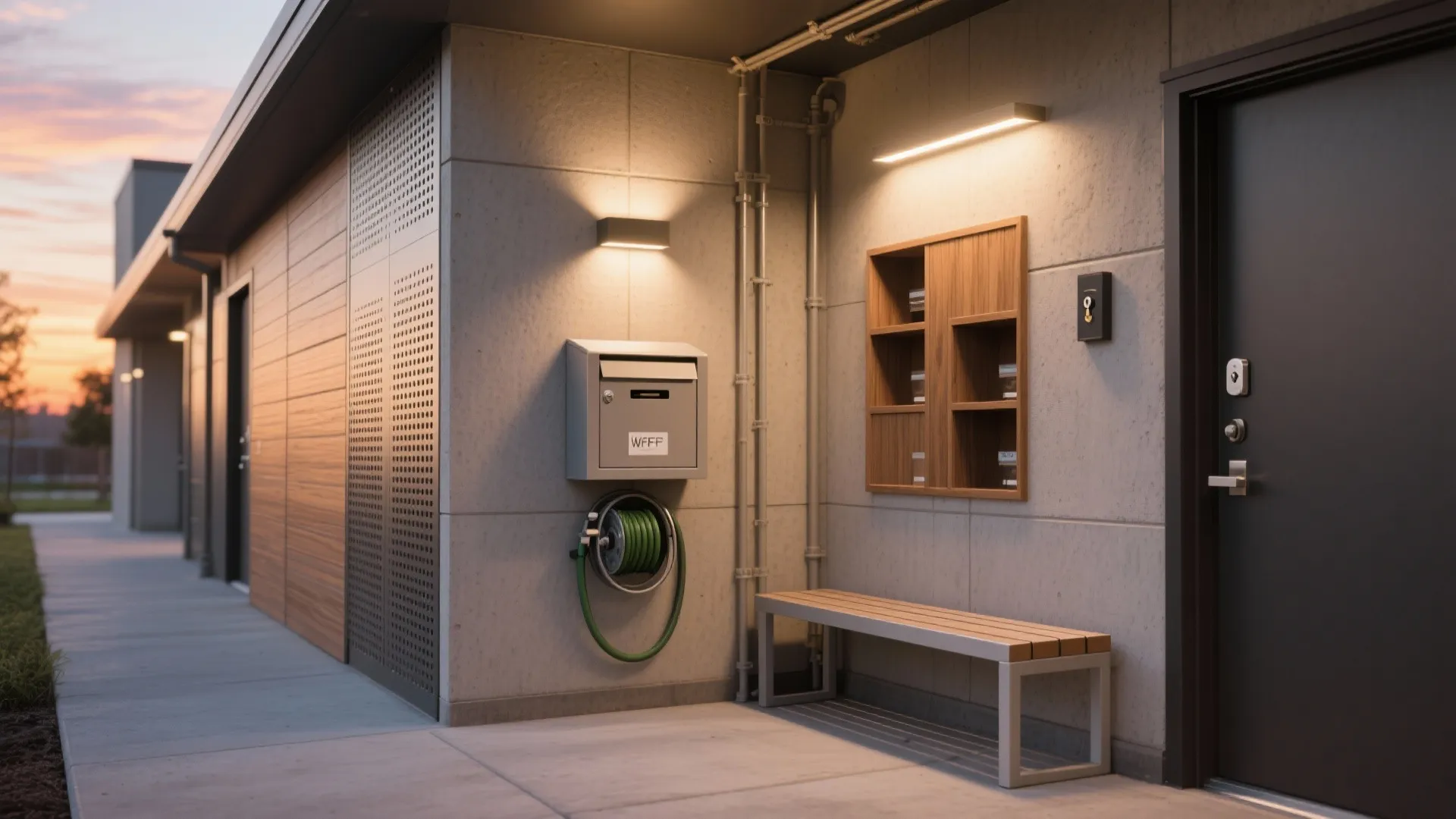 5) Lighting, Niches, and Micro-Storage Built Into the Side Wall