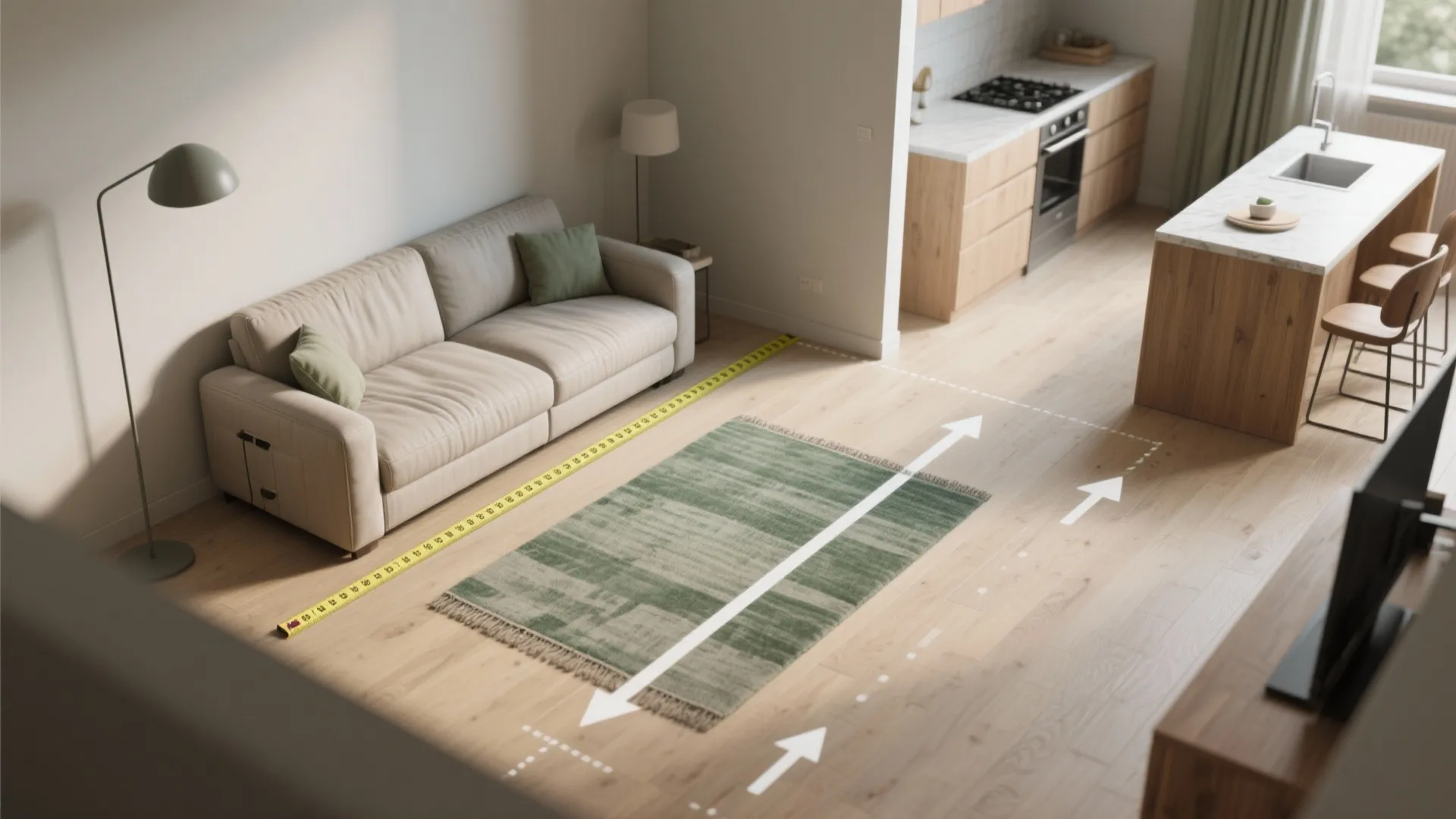 5. Coordinate scale with surrounding furniture — and test sightlines