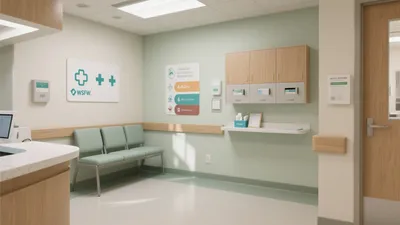 Calm Hospital Waiting Area with Modern Design
