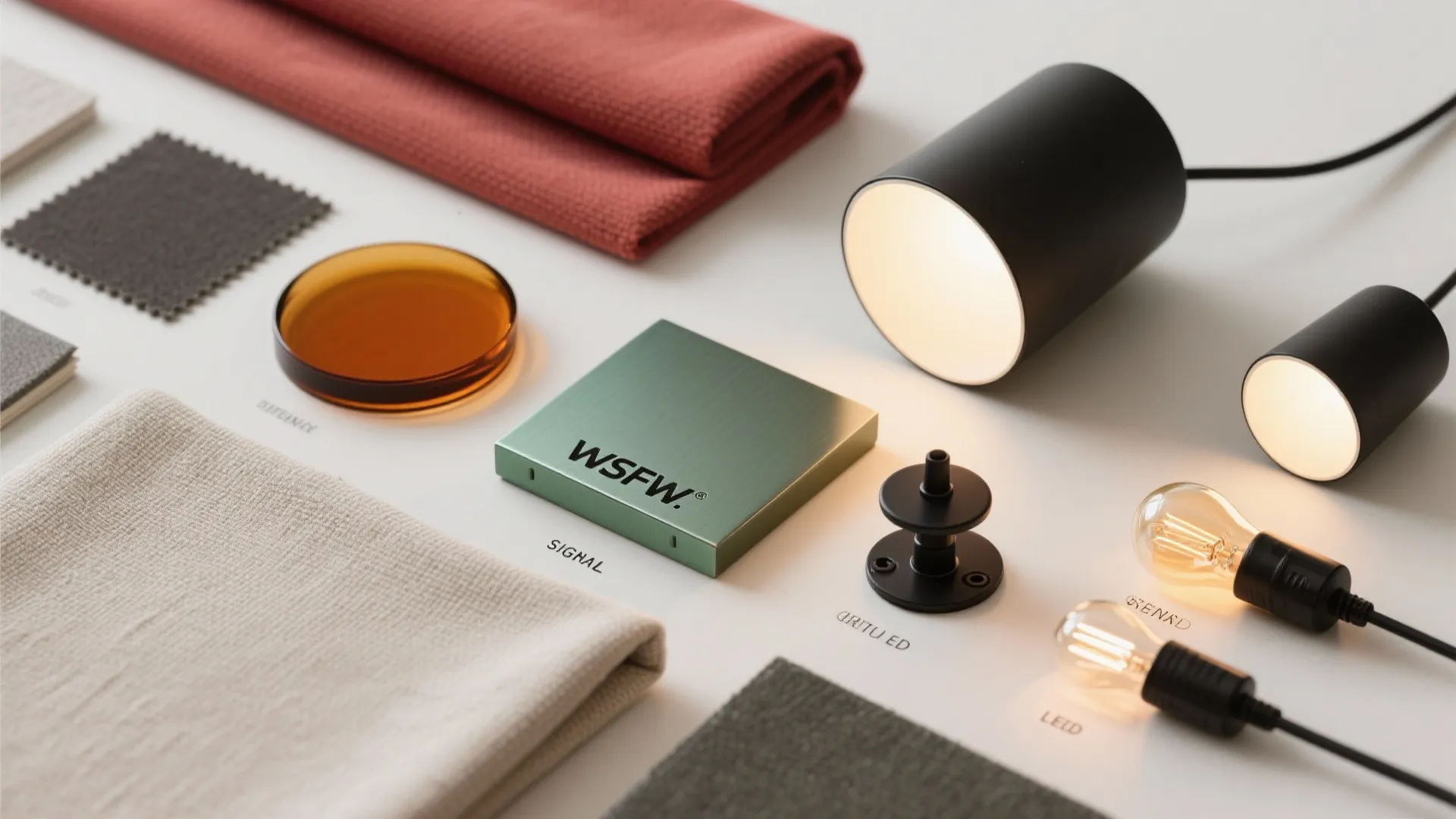 Traffic signal color accents in open-plan studios