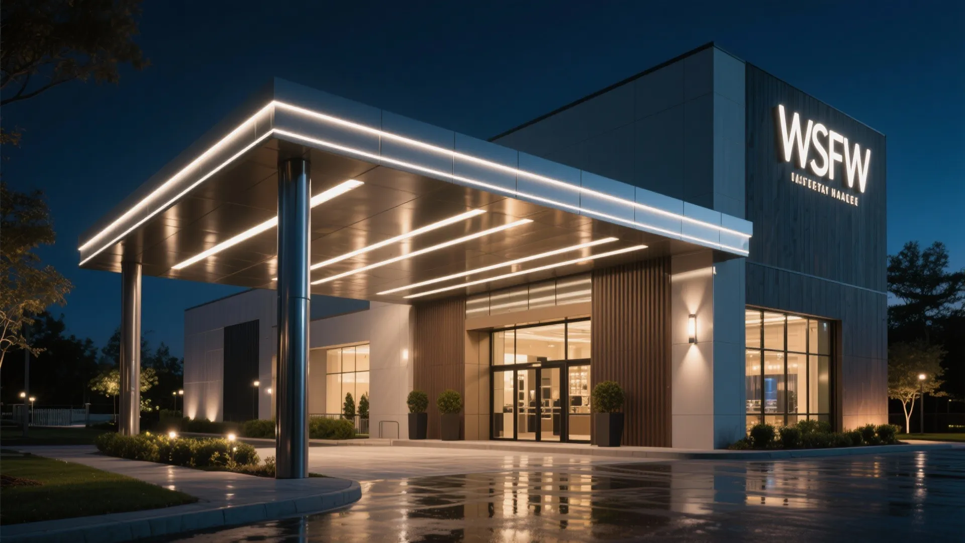 Signature Canopy and Night Lighting